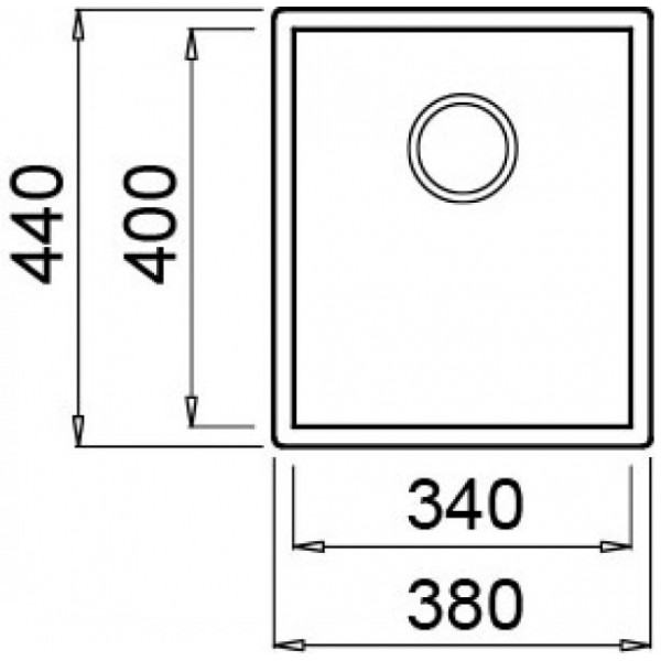 Chiuveta inox Elleci Square 340, 380 x 440 mm, standard, satinat