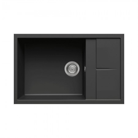 Chiuveta granit Elleci Unico 310, Full Black G40, 780 x 500 mm, reversibila